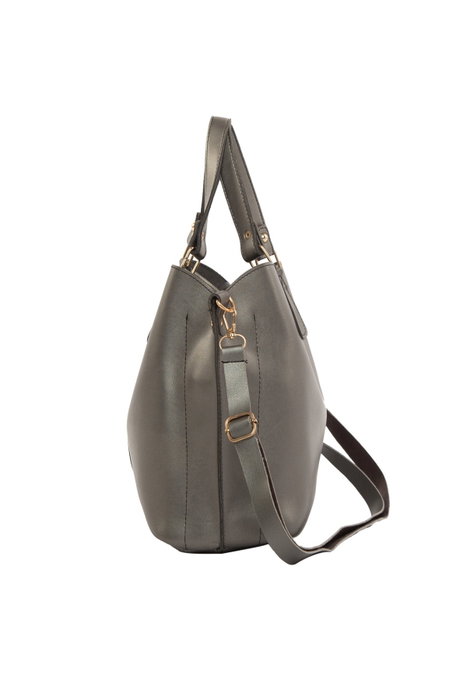 Zoozie Bags Bolso de Hombro Plateado Midi